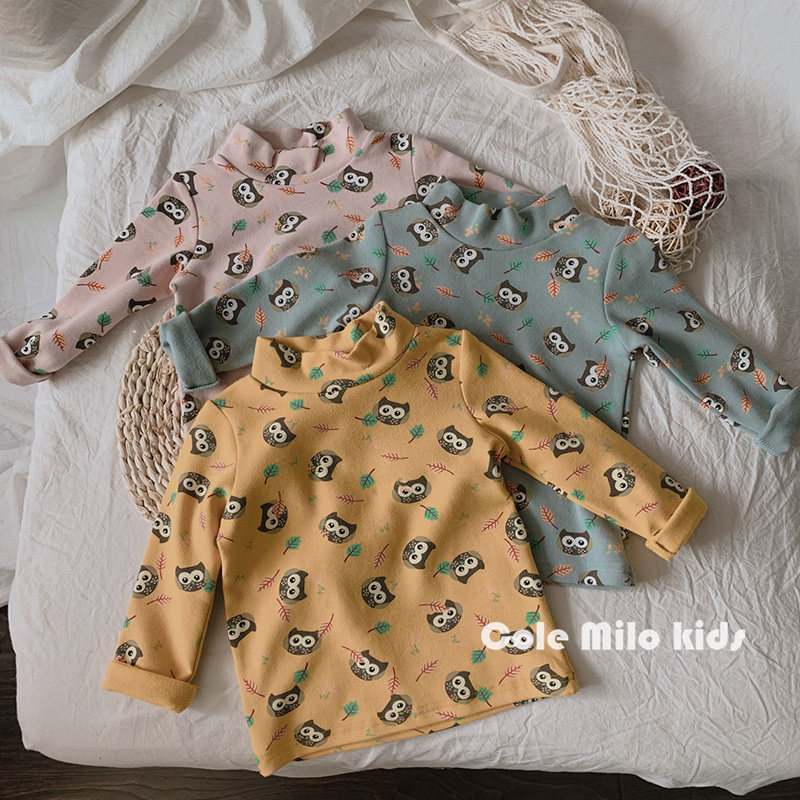 Kawai~ Children's half turtleneck bottoming shirt 2022 spring and autumn new T-shirt Western style boys and girls baby long-sleeved tops