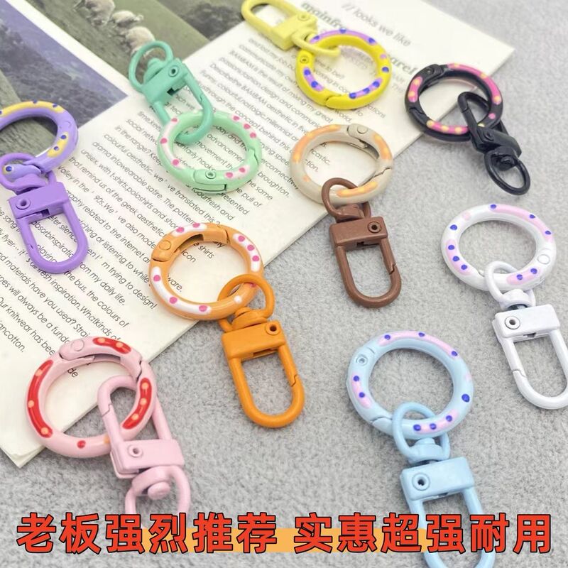 Candy-Colored Door Buckle with Donut Spring Buckle Chain Keychain, Bag Doll Pendant, Car Key, Mobile Phone Hanging Buckle Candy-Colored Door Buckle with Donut Spring Buckle Chain Keychain, Bag Doll Pendant, Car Key, Mobile Phone Hanging Buckle
