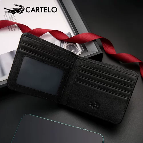 Короткий бумажник, сумка, тонкий кожаный кошелек, из натуральной кожи, воловья кожа