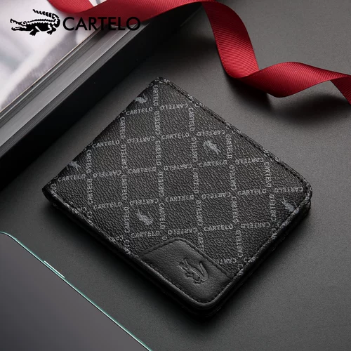 Короткий бумажник, сумка, тонкий кожаный кошелек, из натуральной кожи, воловья кожа