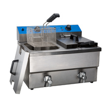 Electric Fryer commercial stainless steel large capacity 12L single-cylinder double-cylinder fried chicken fry fry chips chicken rice snack Fry stove