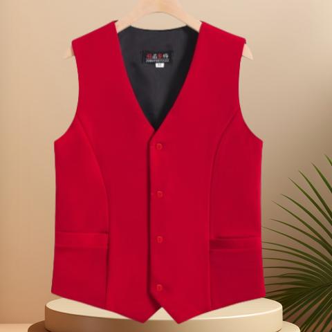 New Style Plus-Size Casual Vest for Middle-Aged and Elderly Women, Black and Red, Suitable for Mothers and Professional Wear