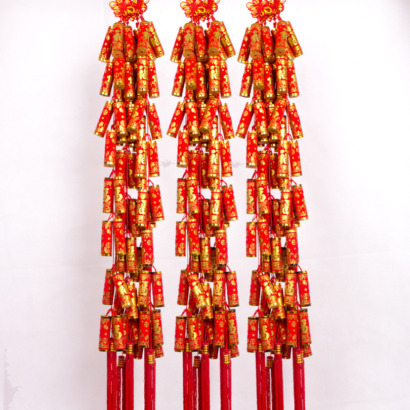 New Year's decorative firecracker string festival festive dress up supplies indoor hanging simulation Spring Festival decorations pendant firecrackers