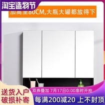 Solid wood paint-free bathroom mirror cabinet Mirror box Wall-mounted folding Feng Shui mirror Bathroom mirror with shelf combination cabinet