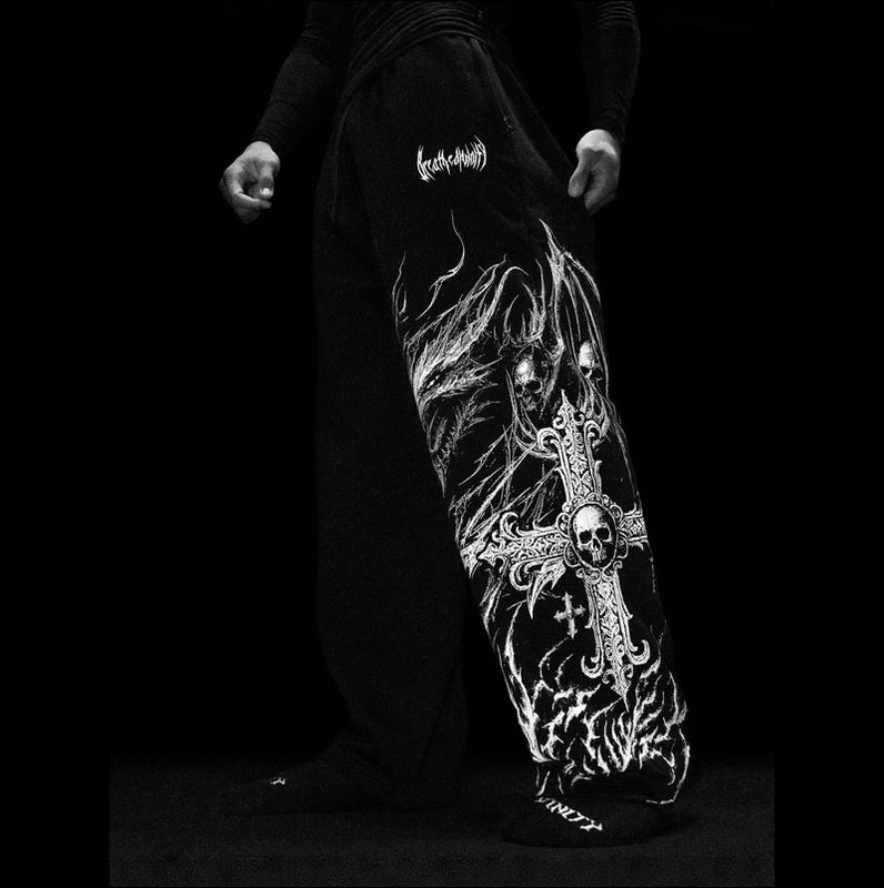 Breathedivinity American Style Trendy Men's Sweatpants Jogging Sports Fitness Printed Casual Straight-Leg Trousers