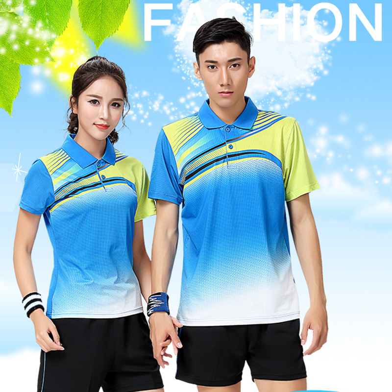 Summer badminton suit sports competition clothes men and women short sleeves turnover speed dry table tennis team uniforms purchase