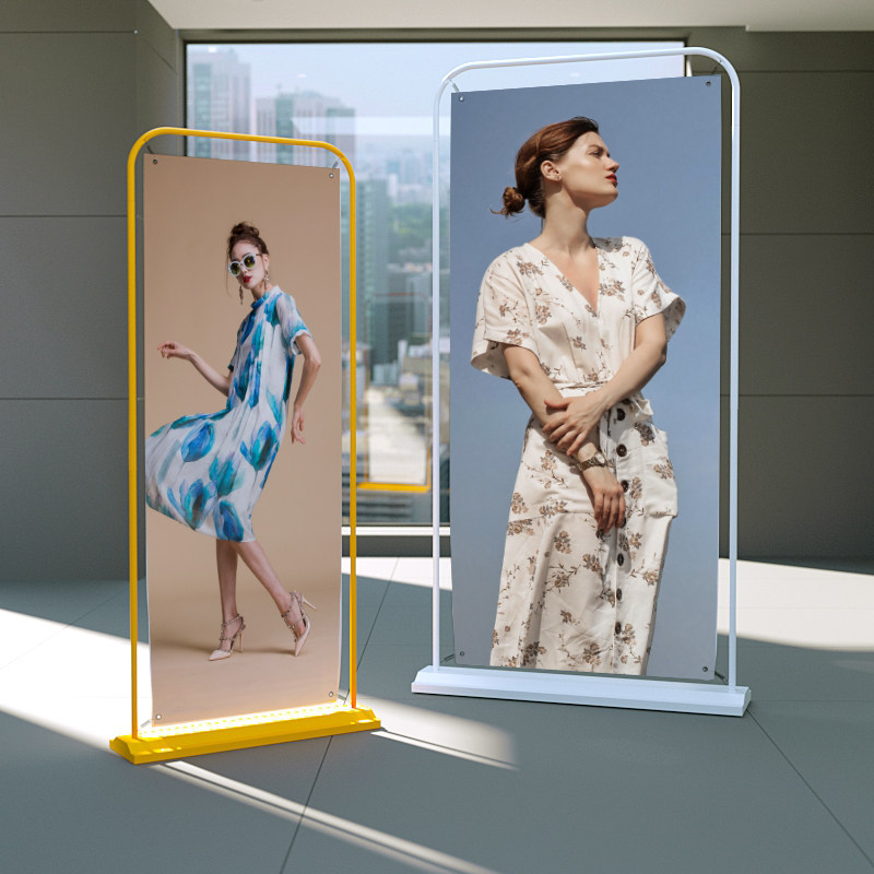 Door type exhibition stand 80x180 billboard display board vertical floor standing publicity shelf roll-up treasure poster design customization