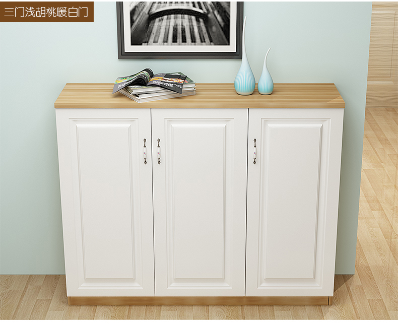 Kam gỗ với cửa ra vào kết hợp miễn tủ khóa đơn giản châu Âu tủ lưu trữ tủ giày lắp ráp - Buồng tủ tường