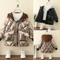 Boy Clothing Boy Winter Cotton Padded Jacket Thickened 2021 New childrens bright face cotton clot in childrens cotton clothes