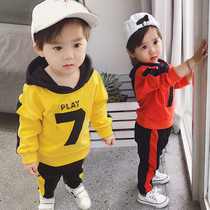 Boys spring clothing clothing suit 2021 new ocean atmosphere Childrens leisure sports baby Long sleeves Han version Two sets