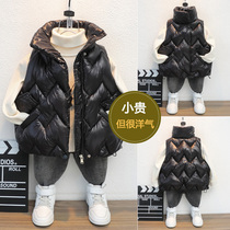 Childrens down cotton waistcoat autumn winter boy thickened outside wearing upright collar vest CUHK Tong Baby Shoulder Jacket Tide