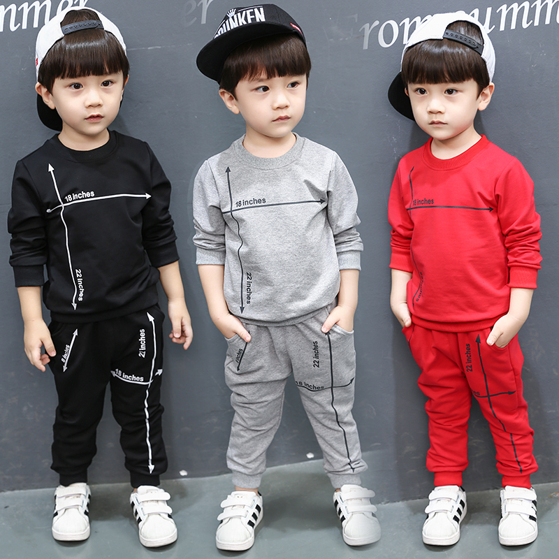 Children's clothing boys autumn 2021 new children's suit 1-2-3-56-year-old baby autumn two-piece tide