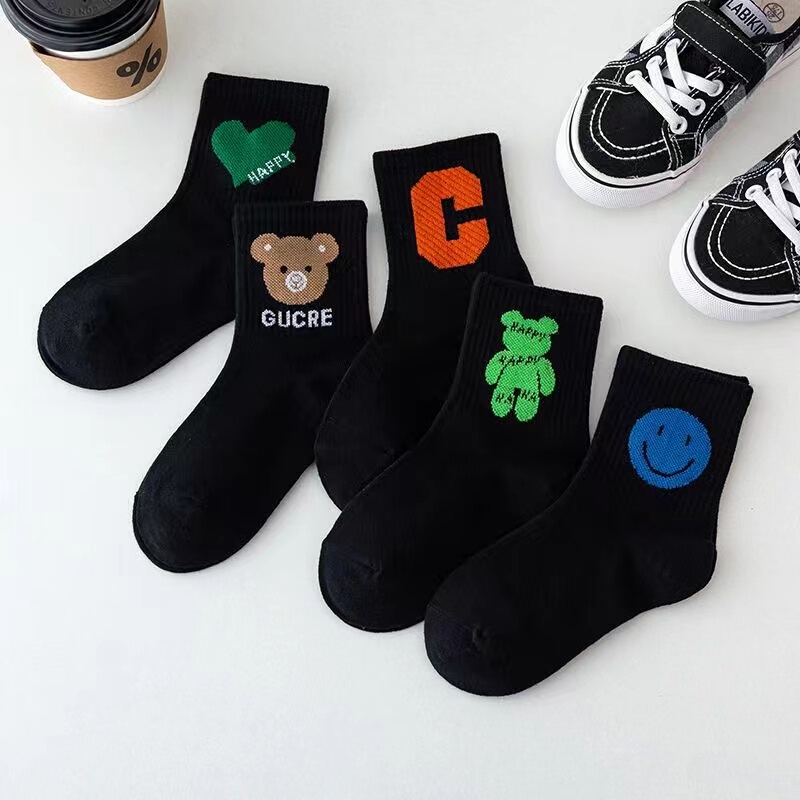 Spring and Autumn New Style Unisex Chanel-Inspired Fashionable A-Class Internet-Famous Knitted Popular Children's Socks, Combed Cotton, Sweat-Absorbent and Breathable