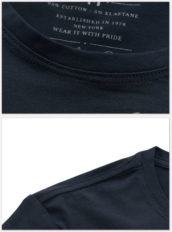 Áo thun ck nam tay ngắn 2019 hè mới slim nam cổ tròn tay ngắn Lycra co giãn cotton 717 trắng áo polo