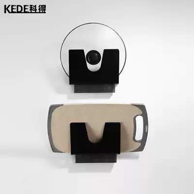 Nordic black punch-free space aluminum kitchen lid rack Kitchen storage rack Household cutting board rack with water tray