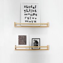 Nakko simple solid wood shelf Living room wall wall shelf partition storage rack