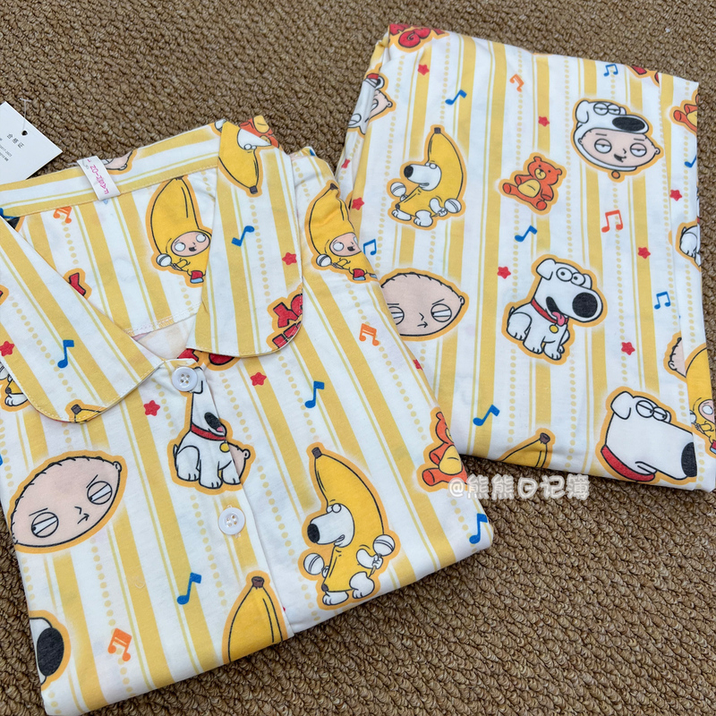 Prank Family Dumpling Pajamas Women's New Summer Knitted Cotton Short Sleeve Cartoon Girl Homewear Set Can Be Worn Outside