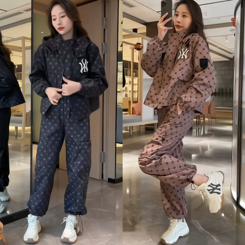 Дизайнерский комплект, осенняя куртка, штаны, в американском стиле, тренд сезона