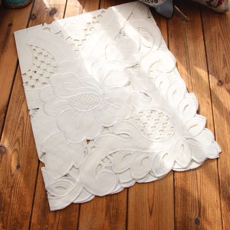 Foreign Trade simple color European embroidery embroidery tea several square tableTV machine Tool cabinet dust cover tablecloth