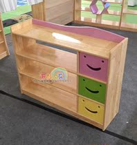 Childrens toy rack solid wood bookcase toy cabinet Pinus sylvestris lockers kindergarten early education log cabinet