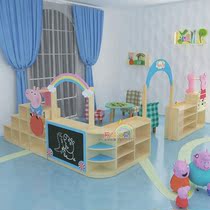 Kindergarten wooden pig Page theme cabinet corner cabinet combination corner cabinet corner cabinet house toy combination storage cabinet