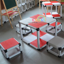 Childrens pipe game table and chair kindergarten baby learning combination toy small table plant storage shelf combination