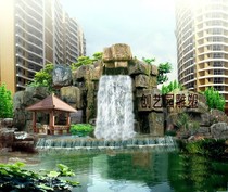 Cement rockery GRC amusement park water rockery landscape stone rockery simulation Banyan Tree gate recruiting wealth tree landscaping