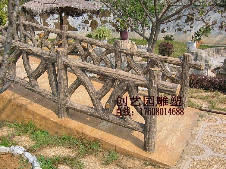 Cement Folk Juku Property Trees Fake Mountain Eco-Plant Landscaped Park Farmstead GRC Imitation Wood Fence Guard Rail-Taobao