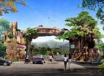 Cement simulation tree peach tree cement rockery bar real estate leisure garden decoration cement construction decoration