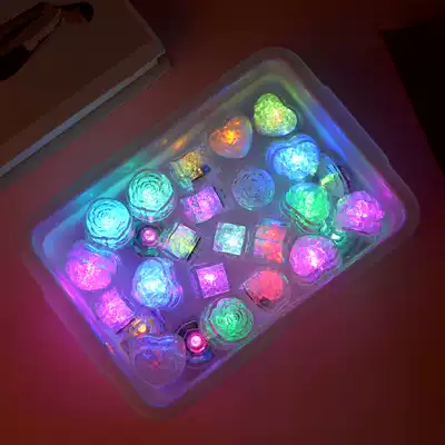 Luminous ice cube waterproof Colorful led creative meeting water bright sashimi light Bar drink decoration electronic light small button