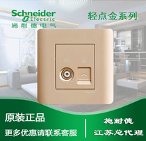 Schneider Switch Socket Light Point Intoxication Gold Light Point Gold Duplex TV Infos TV Plugged In