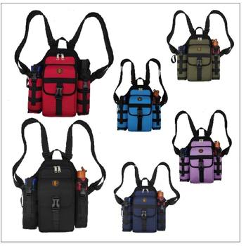 Middle-aged and elderly outdoor backpacking travel small backpacking man