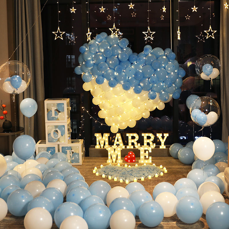 Love A Week Old Days Room Placement Birthday Table White God Instrumental Guest House White Court-marriage Romantic Balloon Package