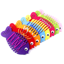 Nursery Handcrafted Puzzle Toys Children Unwoven Aids Twining Fish Threading Fish Active Area Gaming Materials