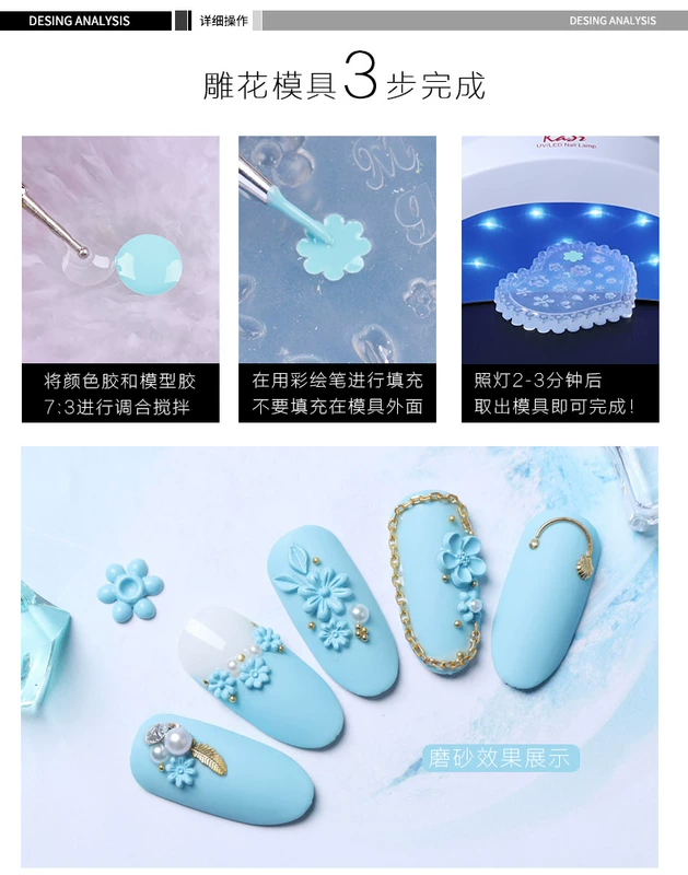 KaSi Nhật Bản Làm móng tay Silicone Khuôn Hoa nhỏ Hoa Daisy Khắc Epoxy Quang trị liệu Nail Ba Lan Keo Nail Trang sức Công cụ bộ dụng cụ làm nail cơ bản