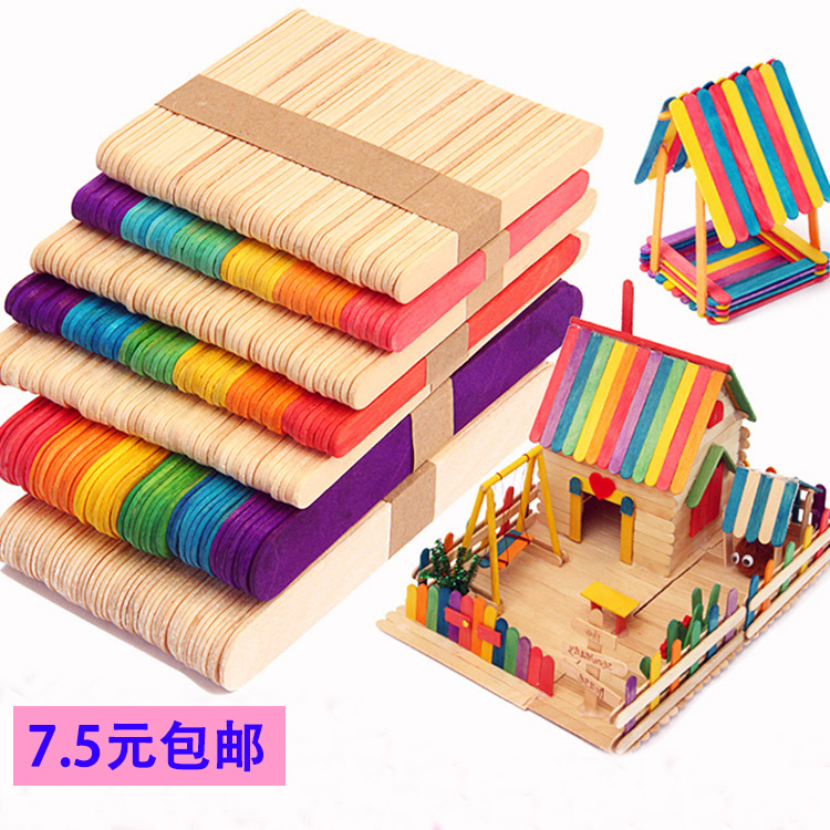 Color ice-cream bar diy handmade wood strips of wood slalom sticks ice popsicle sticks ice-stick popsicle sticks wood sticks