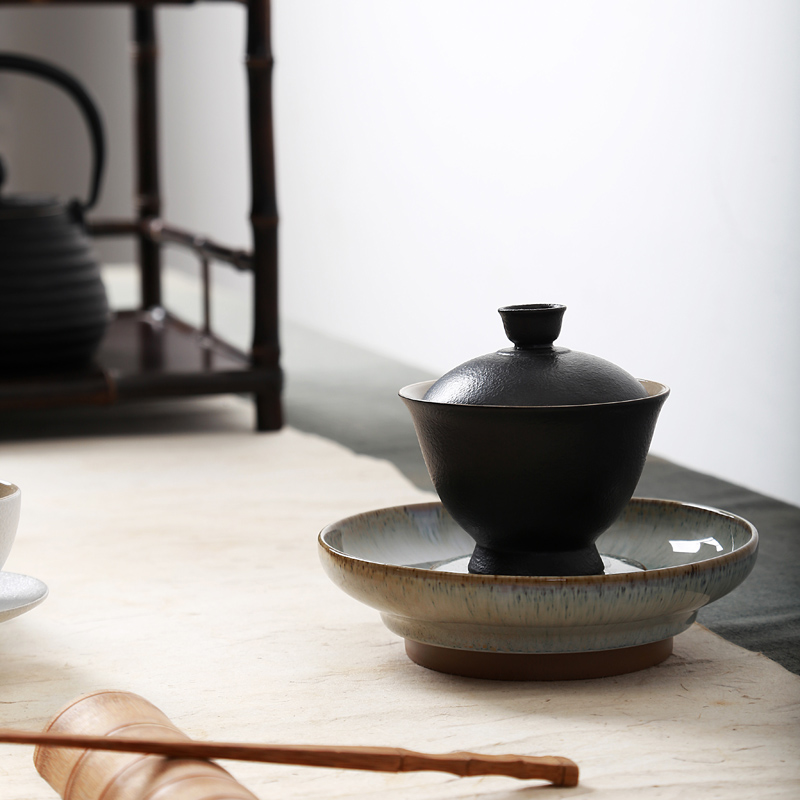 Hong bo acura ceramic tureen kung fu tea bowl three bowl of tureen ceramic teapot teacup flush tank