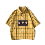 Рубашка для отдыха, японская ретро трендовая футболка, оверсайз, короткий рукав