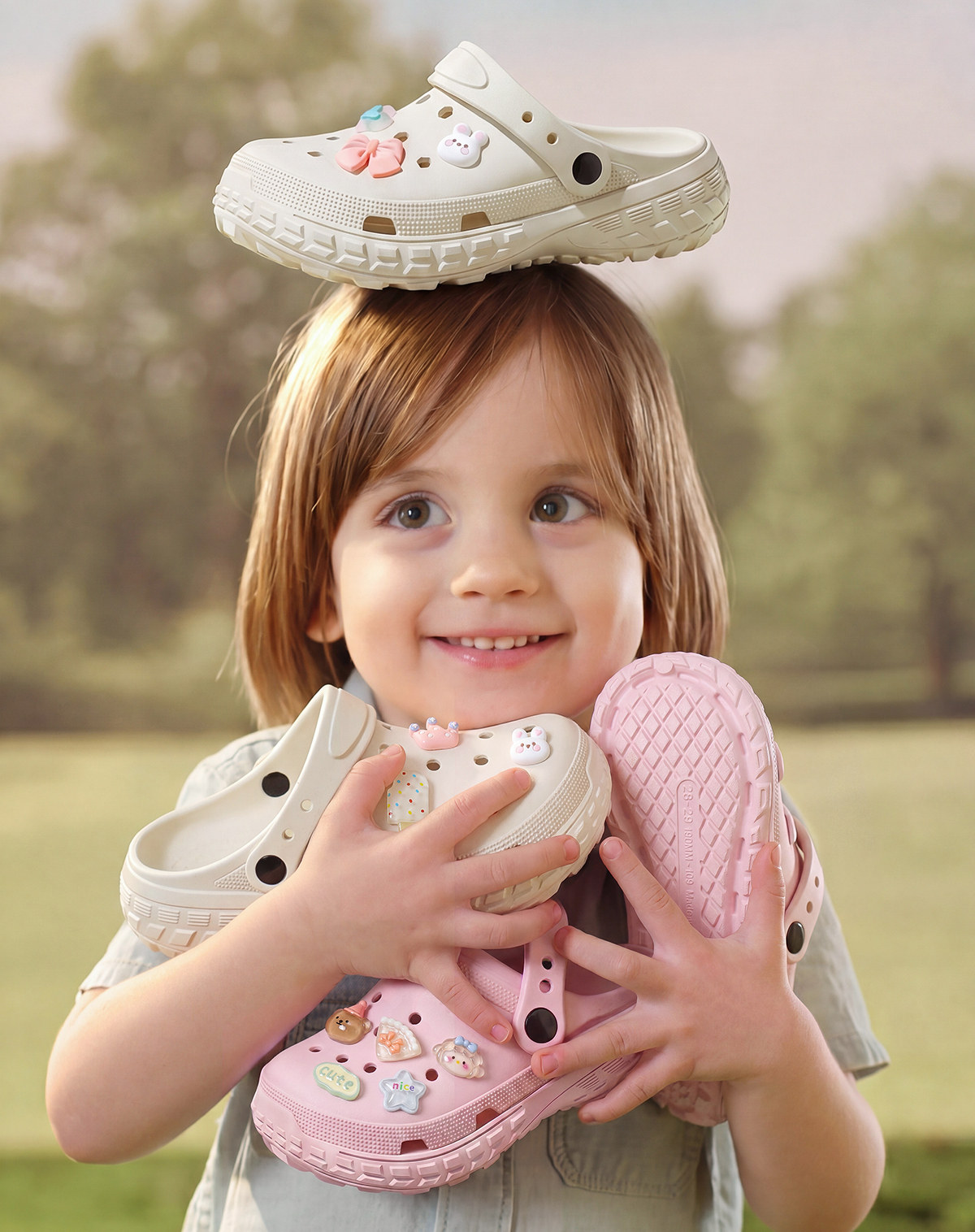 Children's Croc Shoes for Girls 2026 New Summer Outdoor Sandals for Older Kids Non-Slip Eva Girls' Slippers Comfortable — 13
