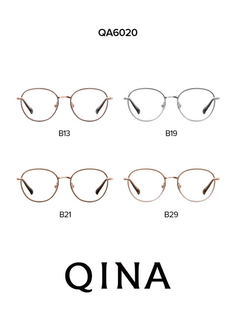 QINA's 2026 new myopia glasses women's cat-eye frame can be equipped with anti-blue light comfortable frame QA6020