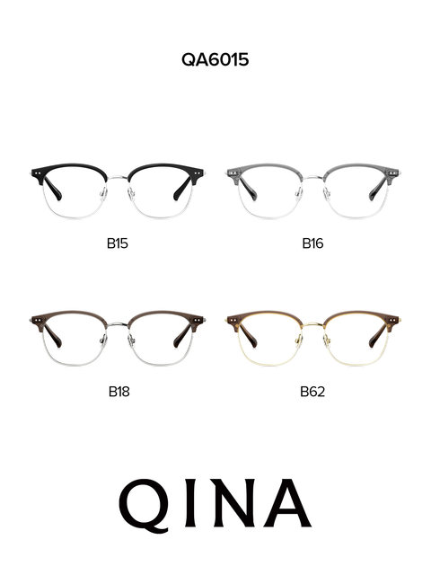 QINA Qina glasses frame 26 new myopia frames business eyebrow frame half frame versatile and can be matched with glasses for men QA6015