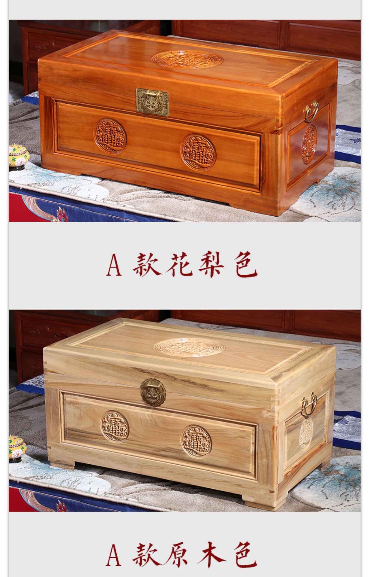Tangluxiang camphor hộp gỗ thư pháp và bộ sưu tập tranh hộp đầy đủ lưu trữ hộp lưu trữ gỗ rắn đồ gỗ hộp đám cưới của hồi môn hộp - Cái hộp thùng gỗ sồi
