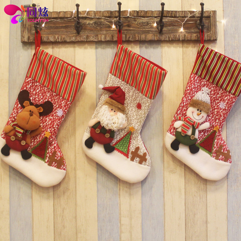 Christmas sockChristmas tree decoration gift bag for Christmas socks to give girlfriend a gift bag