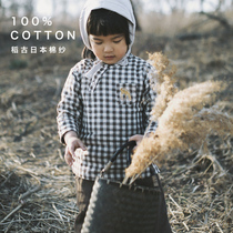 DAOGU DAOGU) Spring breeze Mianmian stand-up collar long shirt Fawn embroidery Japanese cotton yarn