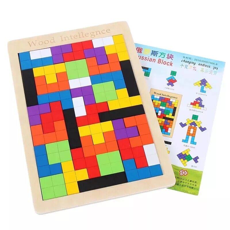 Tetris Puzzle Building Blocks 2-3-5-6 Years Old Children Benefit Intelligence Development Toys Early Education Boys and Girls