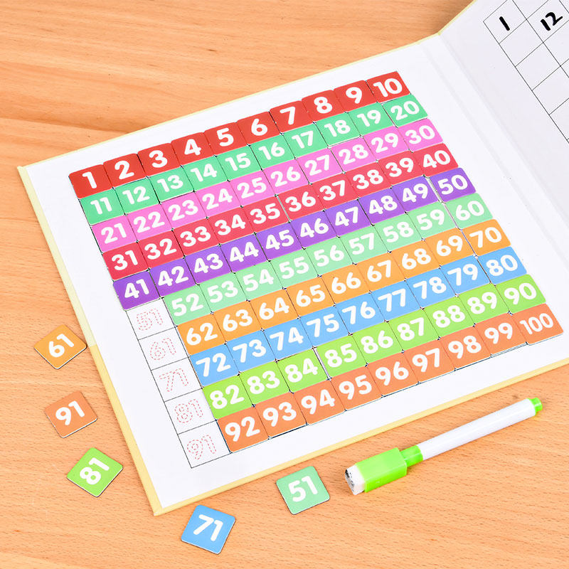 Children Magnetic more than 100 board Mont's mathematical teaching aids multifunctional learning plus minus 1 to 100 digital board magnetic force