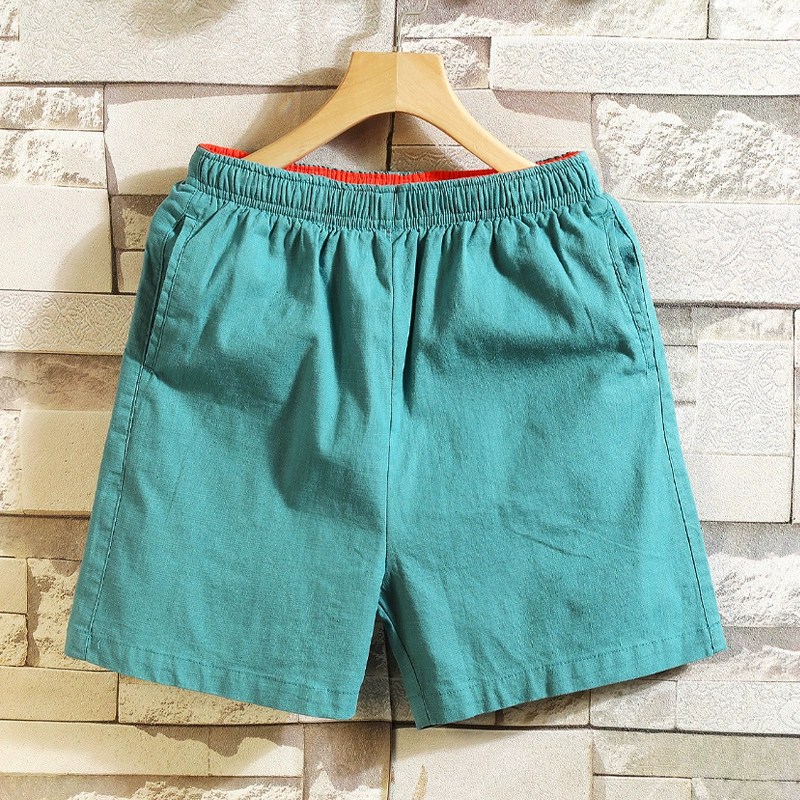 Mùa hè cotton nguyên chất quần short nam xu hướng lỏng lẻo thương hiệu thủy triều mặc bên ngoài mặc 5 quần năm điểm quần lớn quần ba điểm - Quần short