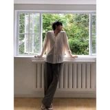 Трикотажная летняя рубашка, V-образный вырез, изысканный стиль