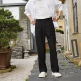 Трендовые универсальные штаны для отдыха, изысканный стиль, свободный прямой крой, в корейском стиле