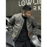 Черная демисезонная куртка, короткая бейсбольная форма, изысканный стиль, в американском стиле